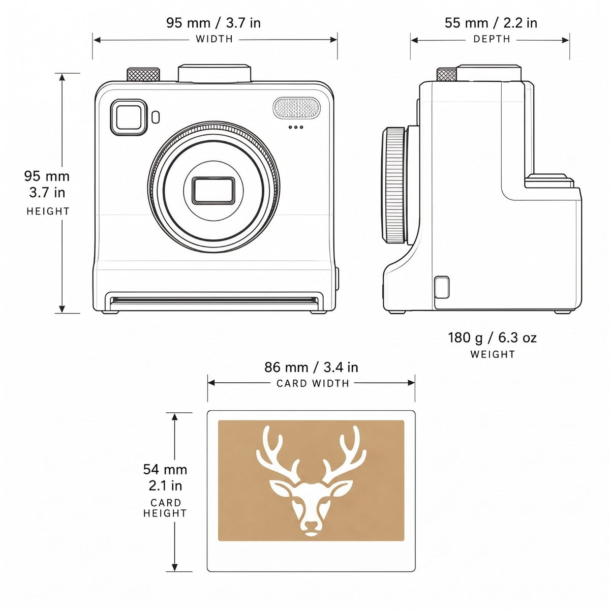 MugPress printer and card dimensions
